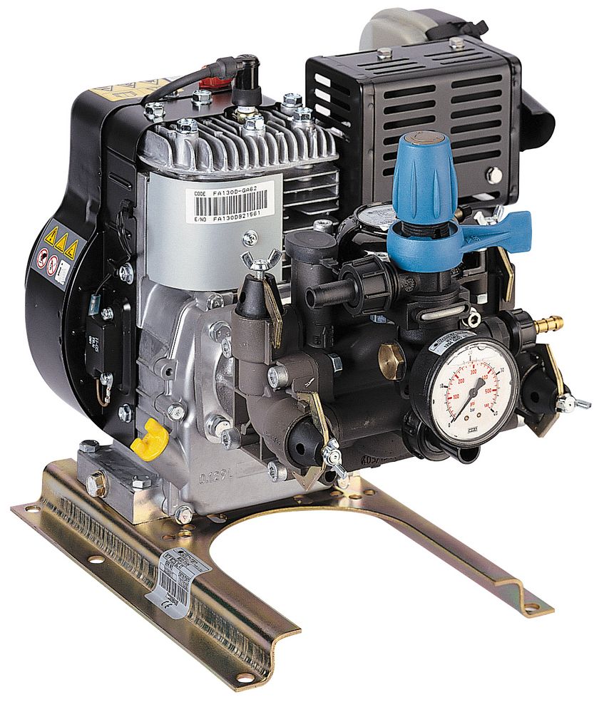 The construction of the rugged ZUWA double piston diaphragm pumps provides a constant and pulsation free transport of fluids. The pumps work in a medium pressure range and offer excellent intake capacity. These pumps are used for the conveyance of herbicides, pesticides or aggressive substances, also with small solids or fluids containing gases. With combustion engine.