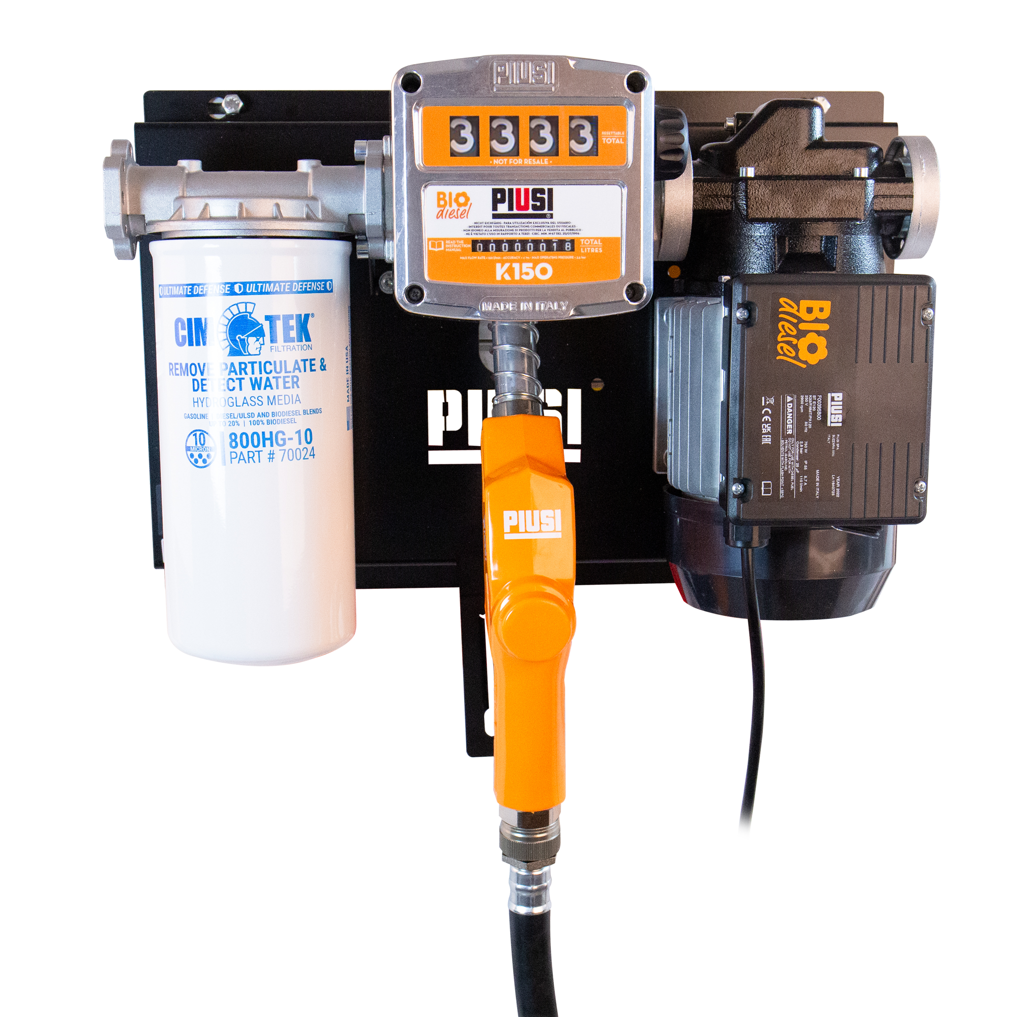 m. Zählwerk, Zapfpistole, Filter, auf Platte mont.